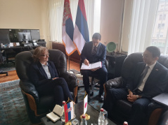 13 June 2024 National Assembly Deputy Speaker Marina Ragus and Japanese Ambassador to Serbia Akira Imamura