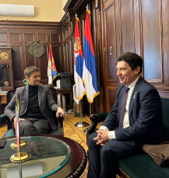 14 November 2024 National Assembly Speaker Ana Brnabic and French Senator Olivier Cadic