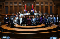 15. decembar 2025. Predsednice Narodne skupštine i Vrhovnog suda sa novoizabranim sudijama  