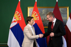 18. februar 2025. Predsednica Narodne skupštine Ana Brnabić i predsednik Republike Letonije Edgars Rinkevičs