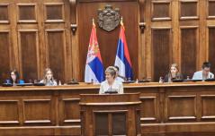 22 May 2024 National Assembly Deputy Speaker Elvira Kovacs at the opening of the final debate of the 10th generation of the European Debate School