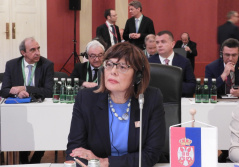 8 April 2018 National Assembly Speaker Maja Gojkovic at the Conference of Parliament Speakers of EU Member States and Candidate Countries