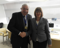 24 October 2019 National Assembly Speaker Maja Gojkovic with the President of the French Senate Gerard Larcher