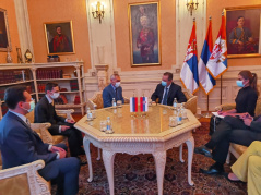 29 October 2020 National Assembly Speaker Ivica Dacic with Russian Ambassador to Serbia Alexander Botsan-Kharchenko