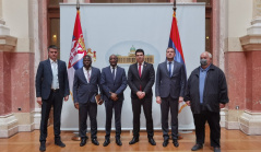 12 April 2021 The members of the PFG with Angola with the Ambassador of Angola to Serbia