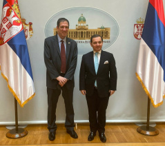 19 March 2021 Head of the PFG with Israel Prof. Dr Vladimir Markovic with the Ambassador of the State of Israel to Serbia H.E. Yahel Vilan