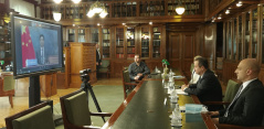 22. jun 2021. Predsednik Narodne skupštine Ivica Dačić održao video poziv sa predsednikom Svekineskog narodnog kongresa Li Žanšuom  