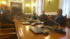 24 March 2021 National Assembly Deputy Speaker Dr Muamer Zukorlic with the Head the World Health Organization Serbia Office Dr Marijan Ivanusa