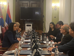 4. октобар 2022. Председница Одбора за уставна питања и законодавство Јелена Жарић Ковачевић са делегацијом Канцеларије ОЕБС за демократске институције и људска права (ОДИХР)