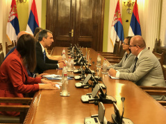 20 September 2022 National Assembly Speaker Dr Vladimir Orlic in meeting with the representative of the Secretary-General and Director of the UN Office in Belgrade (UNOB), Mari Yamashita